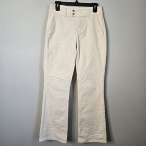 American Eagle Corduroy Curvy High-Rise Kick Boot Pants Womens 4 Long Ivory